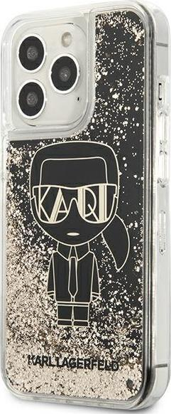 Mbulesë telefoni Karl Lagerfeld KLHCP13XLGGKBK, për iPhone 13 Pro Max 6.7", hardcase Liquid Glitter Gatsby, e zezë