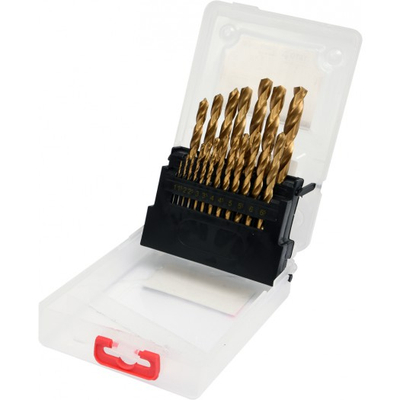 Set stërvilkash cilindrike metali Yato YT-44675, 19 copë, 1–10 mm, titanium