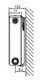 Radiator Stelrad Novello, tipi 21, 60 x 50 cm, 1000 W, i bardhë