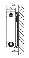 Radiator Stelrad Novello, tipi 21, 60 x 50 cm, 1000 W, i bardhë