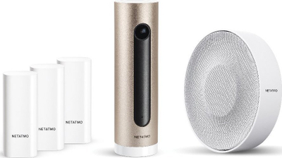 Sistem alarmi smart Netatmo Pro, kamera indoor, sirenë 110 dB, i artë