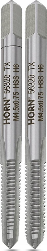 Set çikrikësh filetimi Horn M4.5x0.75, 2 copë, metalik