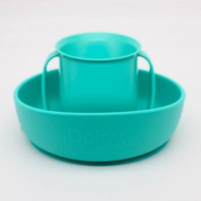 Pjatë tas për kalamaj Doidy Bowl Sea, silikon, me vakum, blu