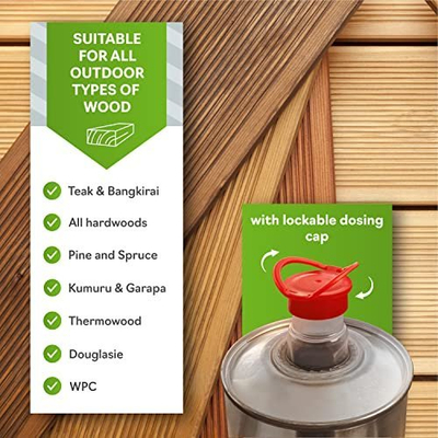 Vaj mbrojtës për dru Nordicare Sealing Wood Oil, për mobilje kopshti, për dru teak dhe dru për jashtë