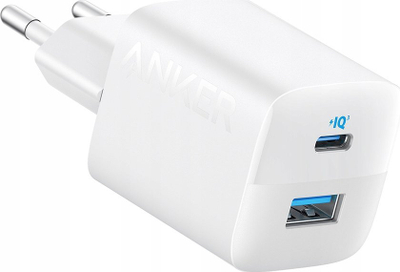 Karikues muri Anker 323, 33W, me 2 porta USB-C edhe USB-A, i bardhë