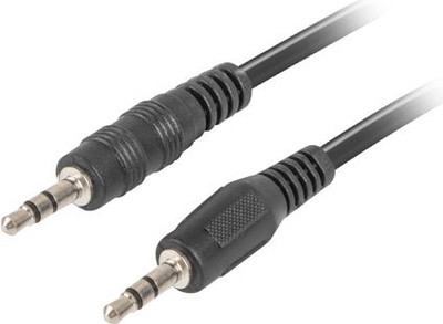 Kabllo audio Lanberg CA-MJMJ-10CC-0020-BK, Jack 3.5mm me Jack 3.5mm, 2 metra, e zezë