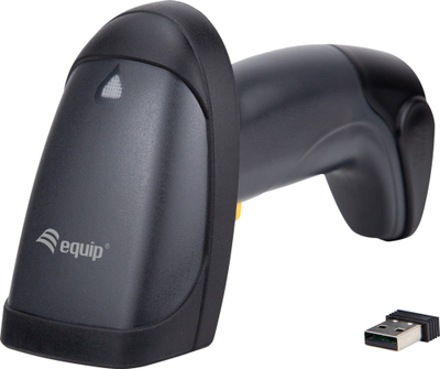 Lexues barkodash Equip 351023, 1D laser, wireless 2.4GHz, me qëndrim, i zi