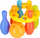 Set bowling Mega Creative Bowling Pins in Net, 6 kunja, me top plastik