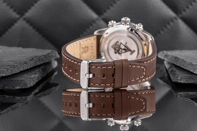Orë dore Tommy Hilfiger TH85 Chronograph 1792166, kronograf, me rrip lëkure kafe