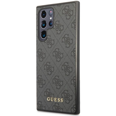 Mbulesë telefoni Guess 4G Metal Logo për Samsung Galaxy S24 Ultra, TPU/PC, e zezë