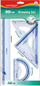 Set gjeometrik Keyroad Drawing Set, 30 cm, 4 pjesë, transparent blu