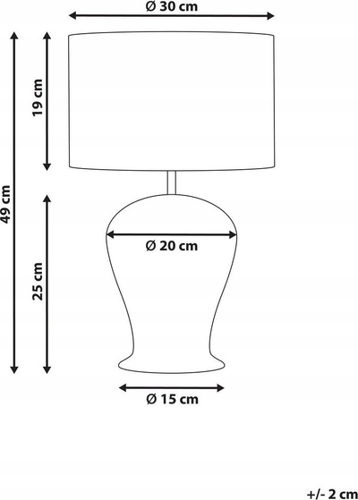 Lampë tavoline FURELOS Rattan, 49 cm, ratan natyral, abazhur i bardhë