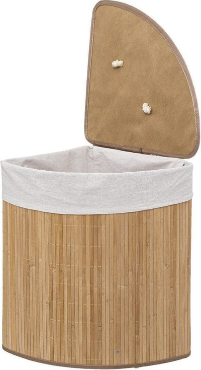 Shportë rrobash për qoshe Atmosphera, bambu natyrale, 48L, ngjyrë natyrale
