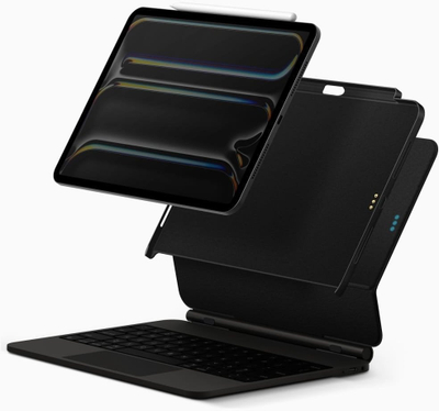 Mbrojtëse tablet Uniq Axel për iPad Air 13" 2024 2025 dhe iPad Pro 13" 2024, ultra e hollë, me mbajtëse Apple Pencil, e zezë