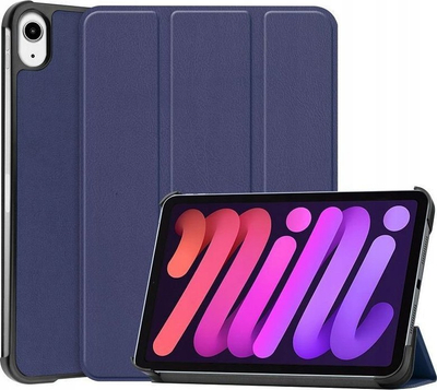 Kapak tablet për iPad Mini 6 2021, tri-fold, funksion mbajtëse, blu