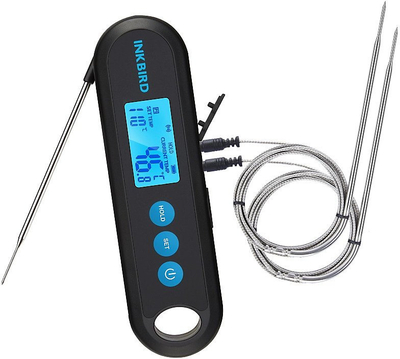 Termometër gatimi INKBIRD IHT-2PB, Bluetooth, 2 sonda, i zi