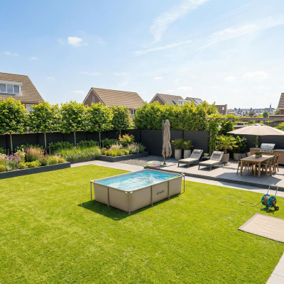 Pishinë me kornizë VirtuFit Rectangular Pool, 260 x 180 x 66 cm, me pompë filtri, bezhë