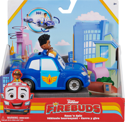 Lodër makinë Disney Firebuds Jayden dhe Piston, me tërheqje mbrapa, për kalamaj 3+
