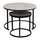 Tavolinë për kafe 2-pjesësh MDF marble mix & këmbë të zeza Φ80–48 cm (HM8763.14), zezë