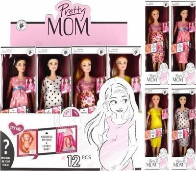 Kukull MEGA CREATIVE Pretty Mom, 29cm, shtatzënë, shumëngjyrëshe