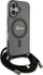 Këllëf telefoni Guess Crossbody Cord Script MagSafe për iPhone 16, me rrip, i zi