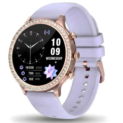 Smartwatch Gravity GT5-7 Women, rrip silikoni dhe mesh, rozë gold