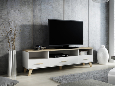 Komodë për TV LOTTA 180 3S3K, bezhë/ bardhë