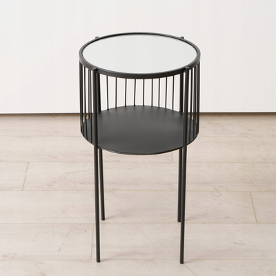 Tavolinë anësore Lobo Metal Table, 33 x 55.5 cm, metal, e zezë