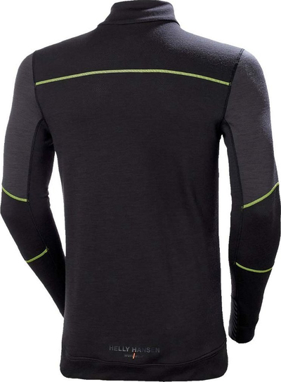 Bluzë termike Helly Hansen Lifa Merino me zinxhir gjysmë, lesh Merino, e zezë