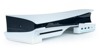 Bazë karikimi Nacon për PlayStation 5 Slim, me USB, drita RGB, e zezë