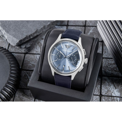 Рачен часовник Emporio Armani Dario AR11747, хронограф, 42mm, сина боја