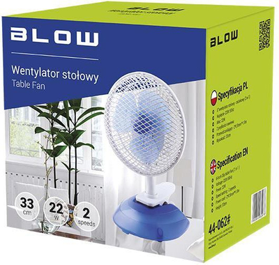 Ventilator Blow 6", 22W, i bardhë/kaltër