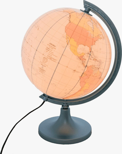 Едукативен глобус Globe 250 Contour, 25cm, со осветлување, бел