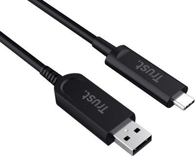 Kabllo USB Trust Iris, USB-A në USB-C, 10 m, i zi
