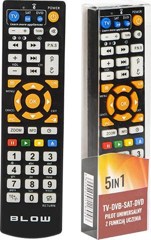 Telekomandë universale BLOW Universal Self-learning, për TV DVD DVB-T SAT, funksion mësimi, e zezë