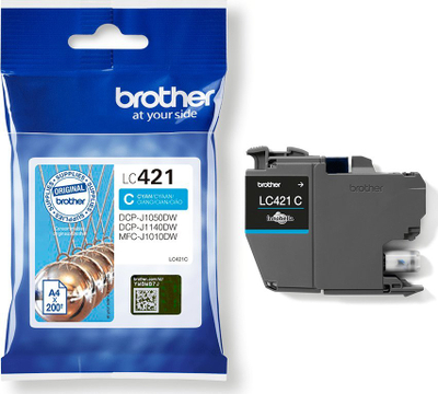 Patronë boje Brother LC-421C, cyan, 200 faqe