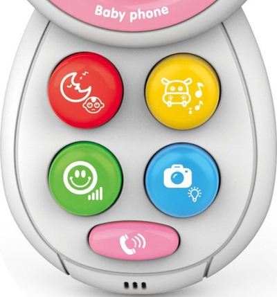 Lodër telefon për beba Woopie Baby Phone, me tinguj edhe melodi, rozë