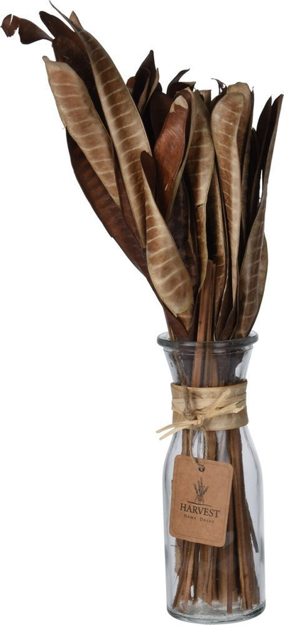Vazo dekorative Harvest Ready Deco, barishte artificiale, qelq 32cm, ngjyrë natyrale