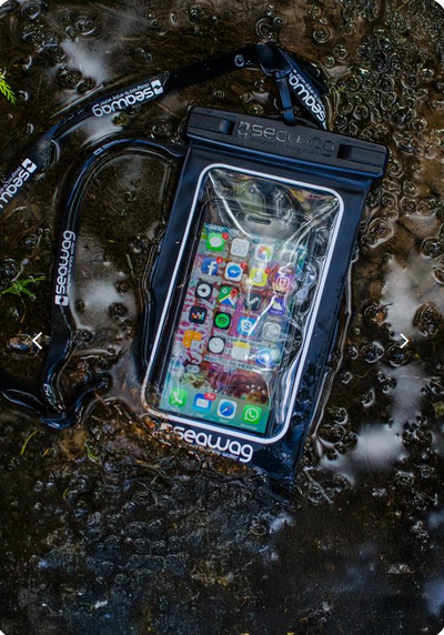 Këllëf uji SEAWAG Next, IPX8, me litar qafe, që rri sipër ujit, transparent