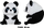 Lodër plushe SunDay Panda, 40 cm, e bardhë e zezë