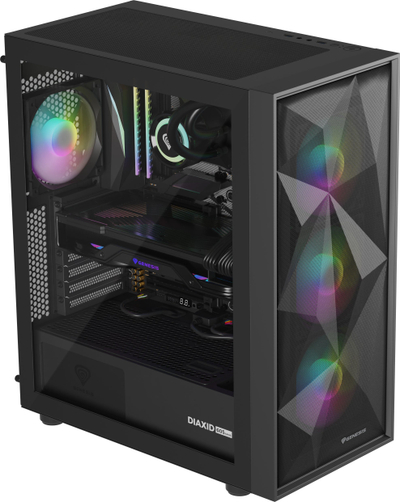 Kasa PC Genesis Diaxid 605 ARGB, ATX, 4 furrnizues 120mm, e zezë