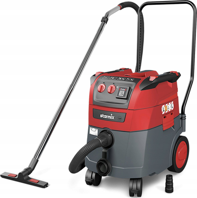 Fshesë industriale Starmix iPulse L-1635 Top AS, pastrim automatik filtri, për të thatë dhe të lagësht, e kuqe gri