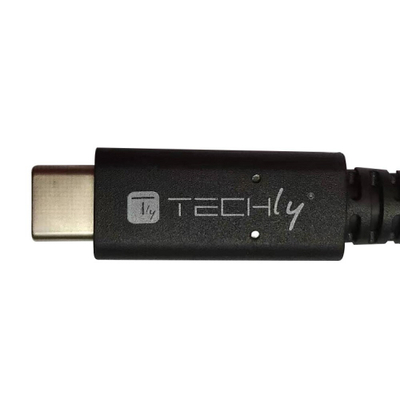 Kabllo USB 4 Gen 3 Techly, Type-C, 8K, 40Gbps, 0.8m, e zezë