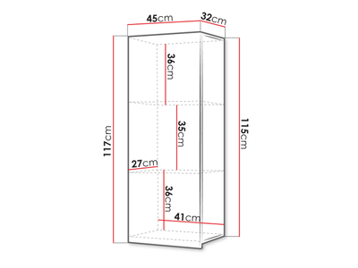Raft i mbyllur BR11 (45 x 117 x 32)