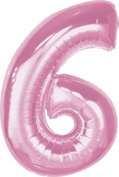 Balonë folje numër 6, 92 cm, rozë e çelët
