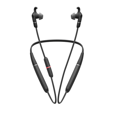 Kufje Jabra Evolve 65E MS, pa tela, me mikrofon, të zeza