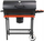 Grill qymyri pa markë, me kapak, sipërfaqe 71x34.5 cm, i zi