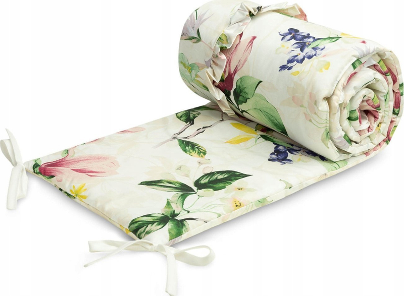 Mbrojtëse krevati për bebe Magnolia, 120x60 cm, pambuk, shumëngjyrëshe