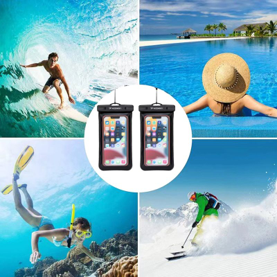 Këllëf uji–rezistent për telefon Wozinsky WWE-01 me rrip krahu, PVC, i zi