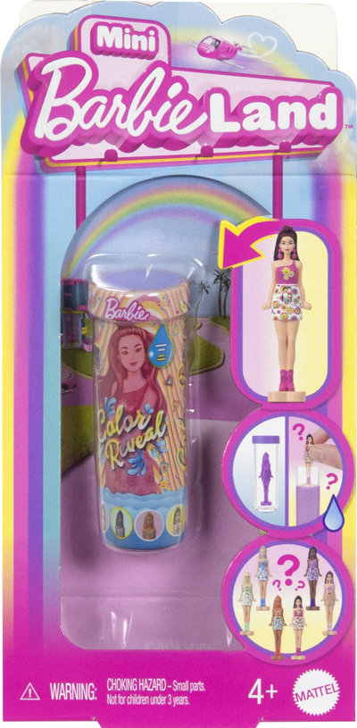 Kukull Barbie Surprise Mini Barbieland Color Reveal, 3 4 cm, për fëmijë 4+, shumëngjyrëshe